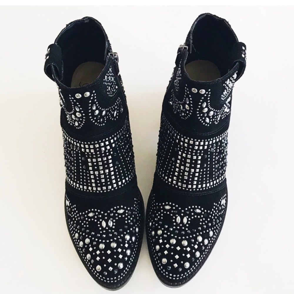 Fergie suede leather studded booties